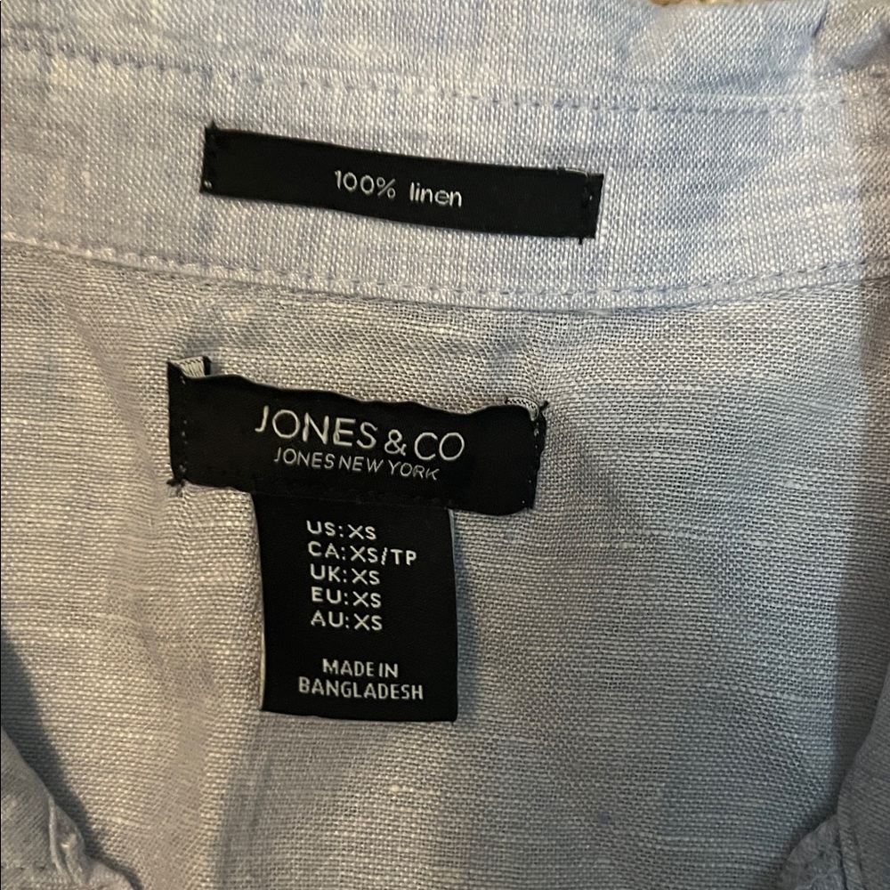 Jones New York Light Gray Linen Top - Picture 2 of 3